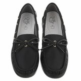 Zwarte mocassin Mindy met strikdetail_