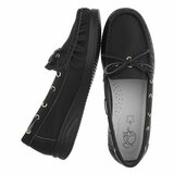 Zwarte mocassin Mindy met strikdetail_