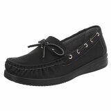 Zwarte mocassin Mindy met strikdetail_