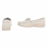 Beige mocassin Mindy met strikdetail_