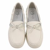 Beige mocassin Mindy met strikdetail_
