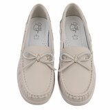 Kaki bruine mocassin Mindy met strikdetail_