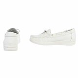 Witte mocassin Mindy met strikdetail_
