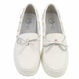 Witte mocassin Mindy met strikdetail_