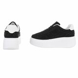 Zwarte lage sneaker met wedge zool Doris_