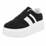 Zwarte lage sneaker met wedge zool Doris_