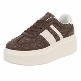 Baskets marron à semelle compensée Doris_