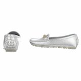 Zilveren mocassin Nadine met decoratie_