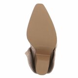 Bottes en suédine beige perforée avec boucle dorée Milou_