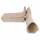 Beige suède biker-western laars Cibella met decoratieve ringen_