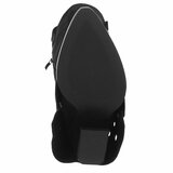 Zwarte suède biker-western laars Cibella met decoratieve ringen_