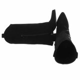 Zwarte suède biker-western laars Cibella met decoratieve ringen_