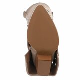 Kaki bruine suède biker-western laars Cibella met decoratieve ringen_