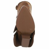 Licht bruine suède biker-western laars Cibella met decoratieve ringen_