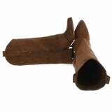 Licht bruine suède biker-western laars Cibella met decoratieve ringen_