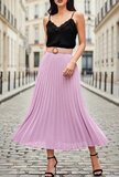 Lila geplooide midi rok met taille riem_
