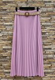 Lila geplooide midi rok met taille riem_