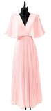 Elegante licht rose maxi plisse jurk _