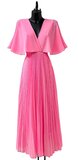Elegante rose maxi plisse jurk _