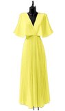 Elegante gele maxi plisse jurk _
