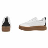 Witte platform sneakers Clauvie met zwart detail_