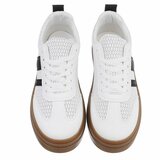 Witte platform sneakers Clauvie met zwart detail_