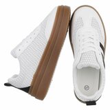 Witte platform sneakers Clauvie met zwart detail_