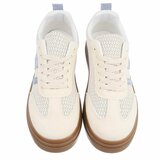 Sneakers plateforme jaunes Clauvie avec détails bleus_