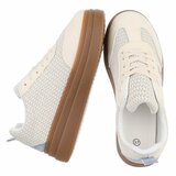 Sneakers plateforme jaunes Clauvie avec détails bleus_