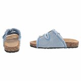 Mules Claire en denim bleu clair avec boucles strass_