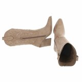 Kaki bruine suede cowboylaarzen met stiksels Clemencia_