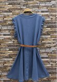 Robe bleue ultrasoft denim avec col V et volants_