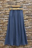 Lange blauwe ultra soft denim rok met riem_