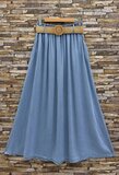 Lange licht blauwe ultra soft denim rok met riem_