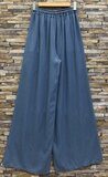 Ultra soft blauwe denim palazzo broek met elastische taille_