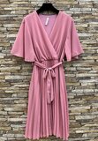 Korte oud rose cross heart plisse jurk _
