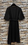 Korte zwarte cross heart plisse jurk _