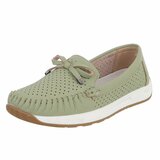 Groene comfort mocassins met strikdetail Cires_