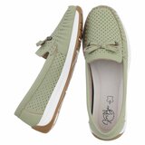 Groene comfort mocassins met strikdetail Cires_