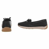 Zwarte comfort mocassins met strikdetail Cires_