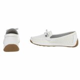 Witte comfort mocassins met strikdetail Cires_