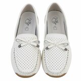Witte comfort mocassins met strikdetail Cires_