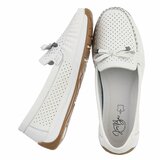 Witte comfort mocassins met strikdetail Cires_