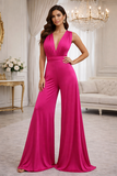 Trendy fuchsia multy way armloze jumpsuit _