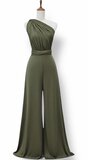 Trendy kaki groene multy way armloze jumpsuit _