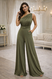 Trendy kaki groene multy way armloze jumpsuit _