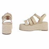 Gouden plateau sandalen Cecili met gevlochten zool_