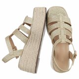 Gouden plateau sandalen Cecili met gevlochten zool_