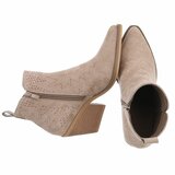 Kaki bruin daimen western-biker enkellaarsje Betsie   _