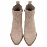 Kaki bruin daimen western-biker enkellaarsje Betsie   _